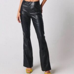 Tiger Mist Faux Leather Pleather Black Pants